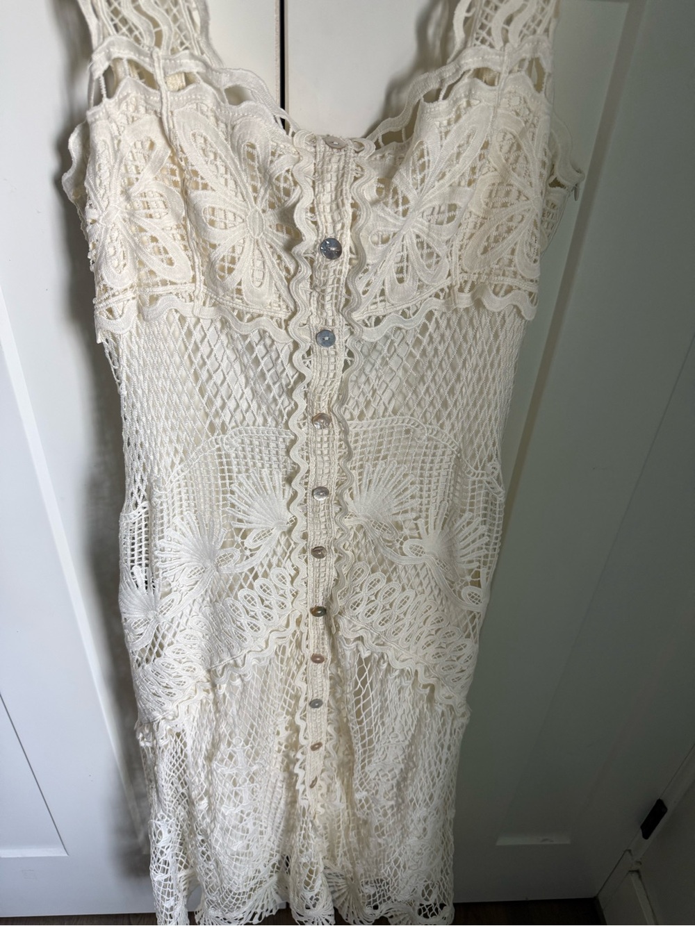 NWT Stunning Farm Rio Off White Nautical Guipure Maxi Dress, size M. - Picture 7 of 12